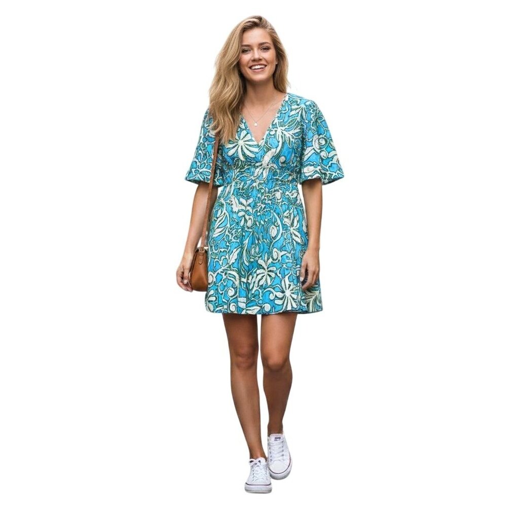 Sincerely Jules Womens Floral Print Mini Dress Large